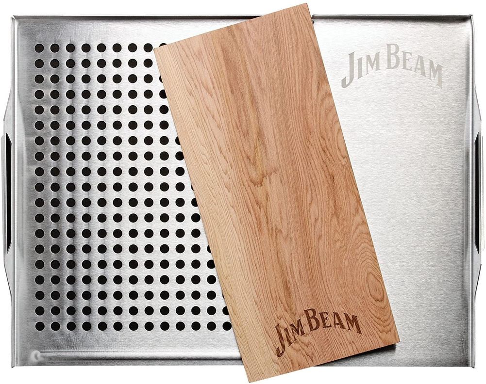 Topper Acero Inoxidable Con Tabla Madera Jim Beam-2
