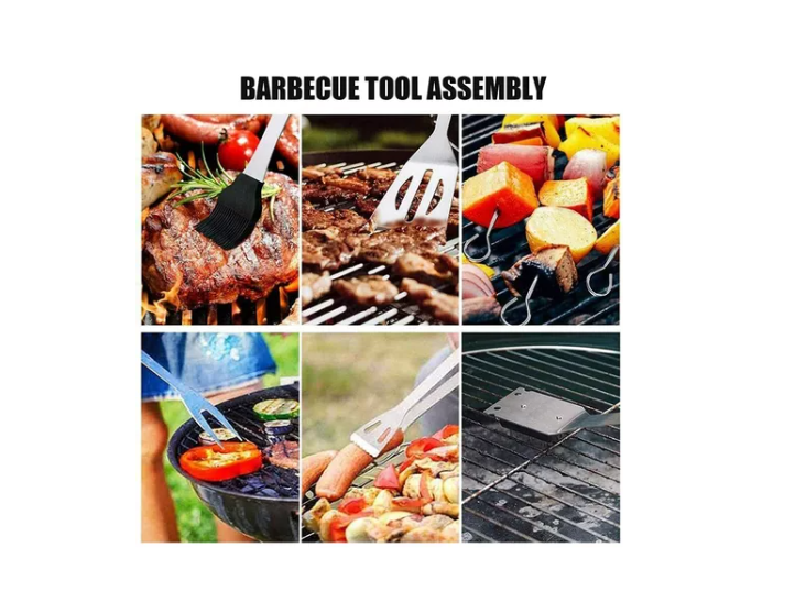Set Parrillero Asado Barbacoa 26 Pcs En Maleta Kit-4