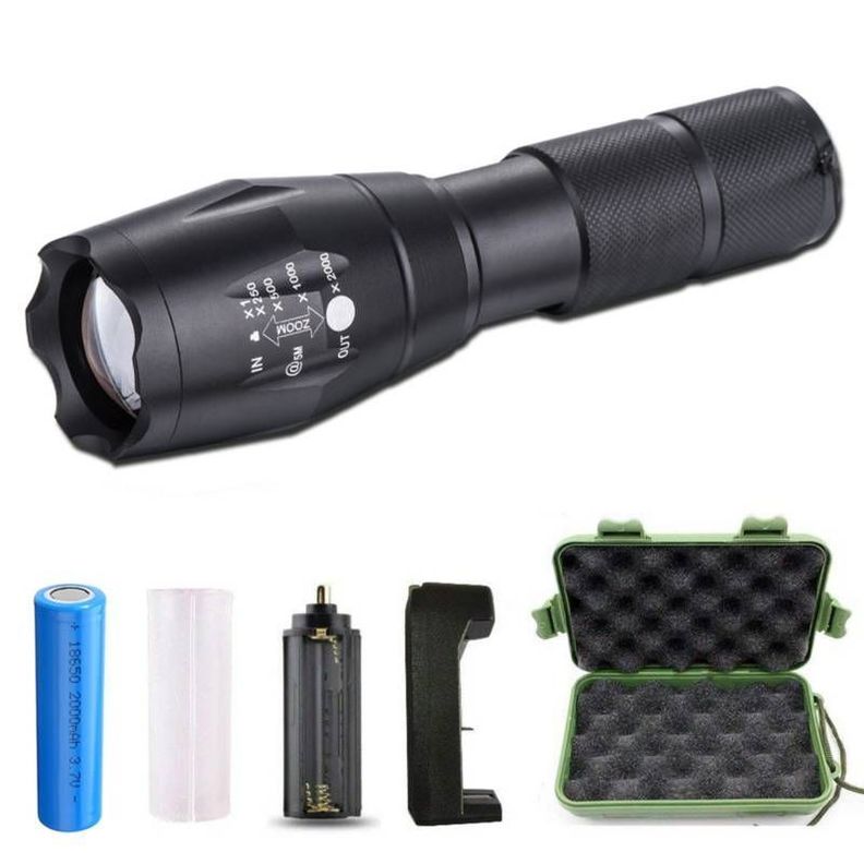 Linterna Led Lámpara Tactica Impermeable Recargable Antorcha 2000Lm-0