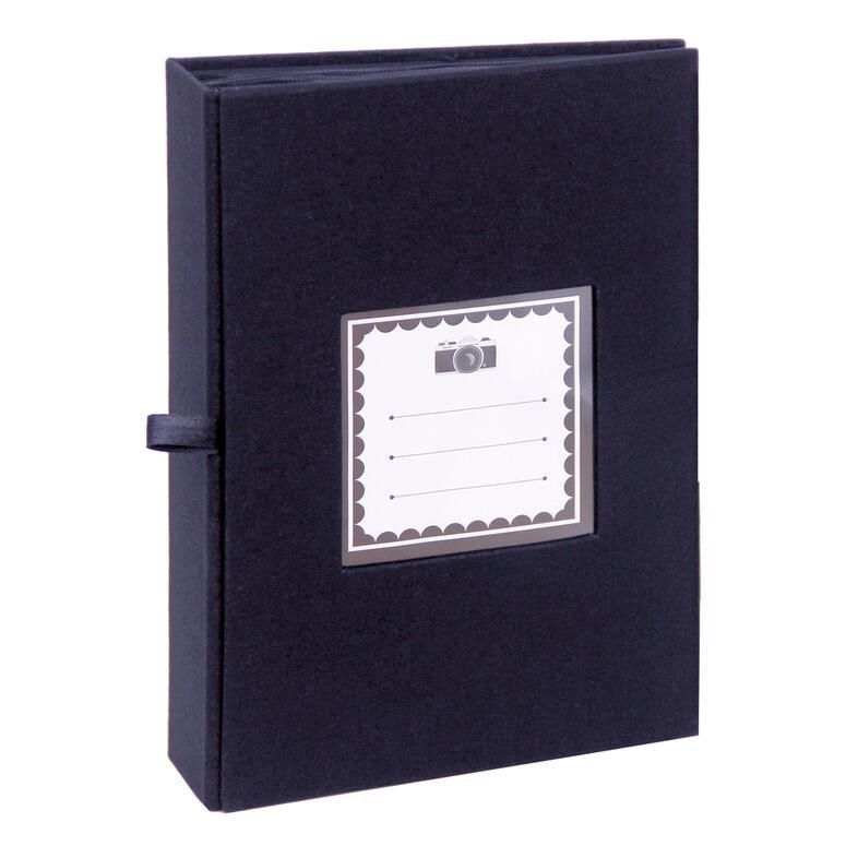 Album hojas negras con tapa de tela. para ensobrar 13x18 cm / 100F Azul