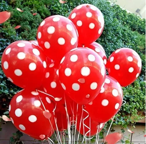 Globos De Cumpleaños Globos Feliz Cumpleaños Rojo Lunares-5
