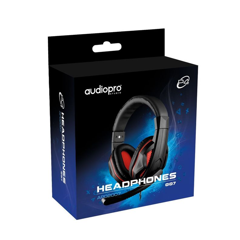 Audífono Gamer Para PS4 Xbox PC Con Microfono Rojo Audiopro-4