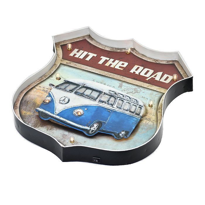LETRERO VINTAGE LED HIT THE ROAD (42 x 5 x 46 cms.)-1