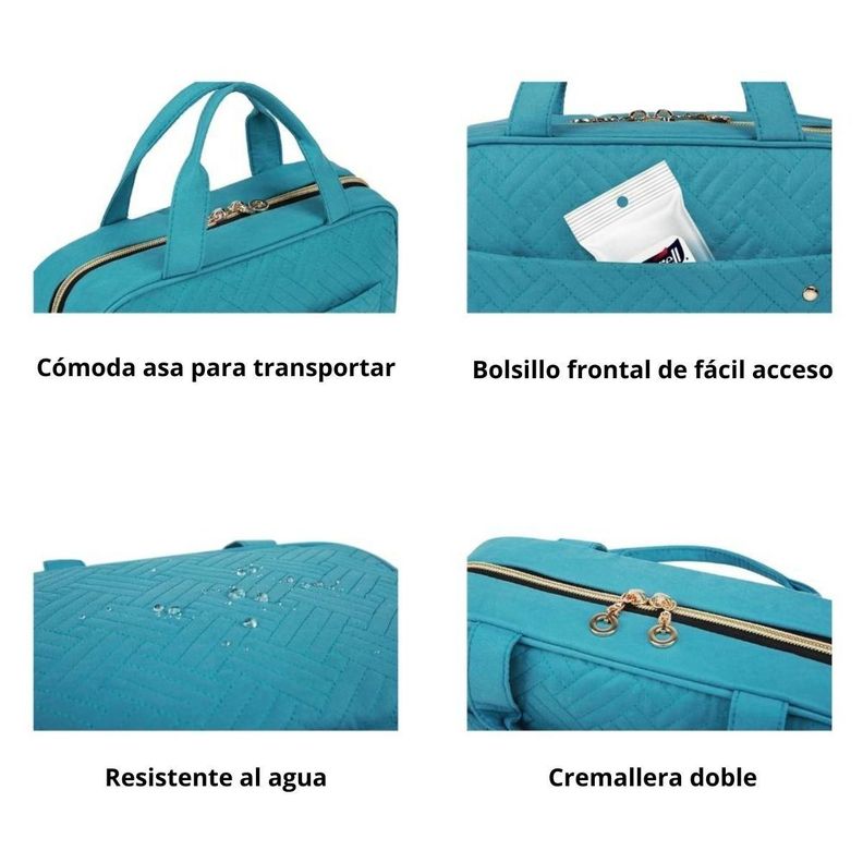 Bagsmart - Neceser kit de viaje con gancho- Turquesa-5