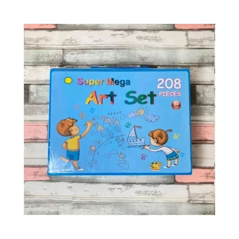 Maleta 208 Piezas Dibujo Infantil Aprendizaje azul-2