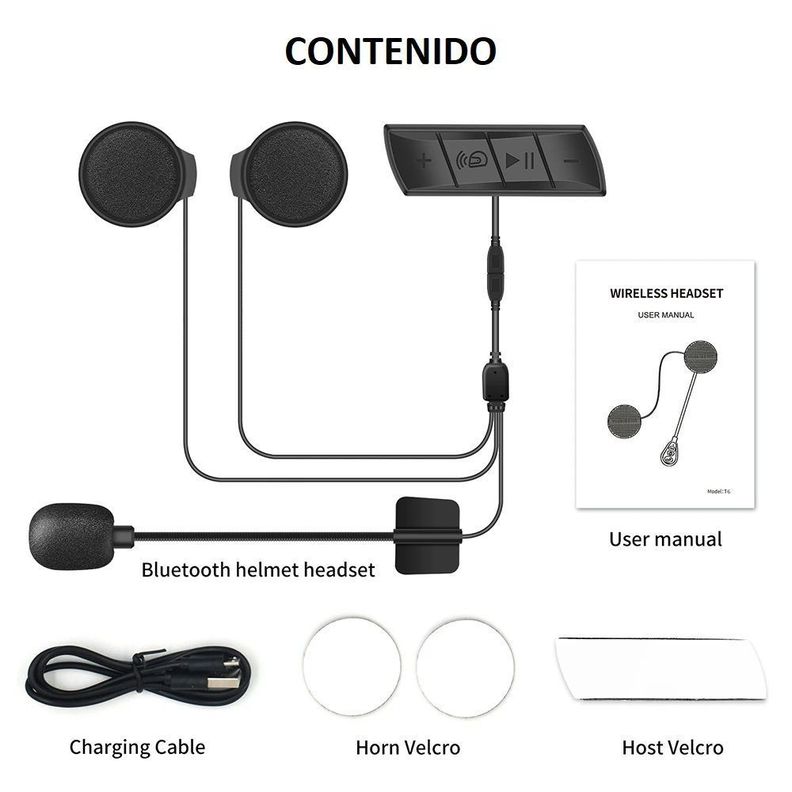 Audífonos bluetooth manos libres radio FM para casco de moto M7-4