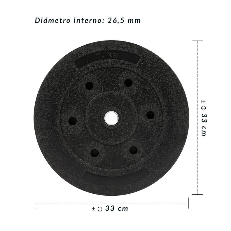 Disco de Cemento 10 Kg para Barra PVC Negro-2