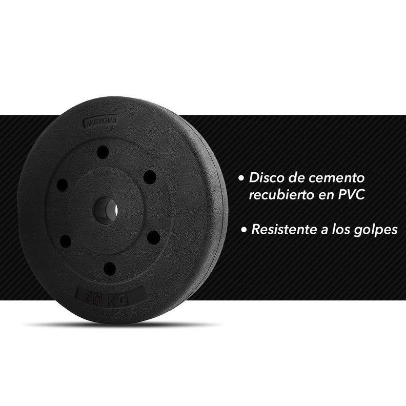 Disco de Cemento 10 Kg para Barra PVC Negro-4