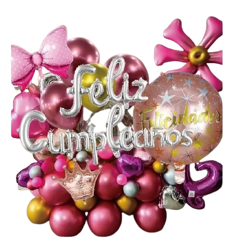 Globos De Cumpleaños Decoracion Cumpleaños Globos Rosados  mala mala-0