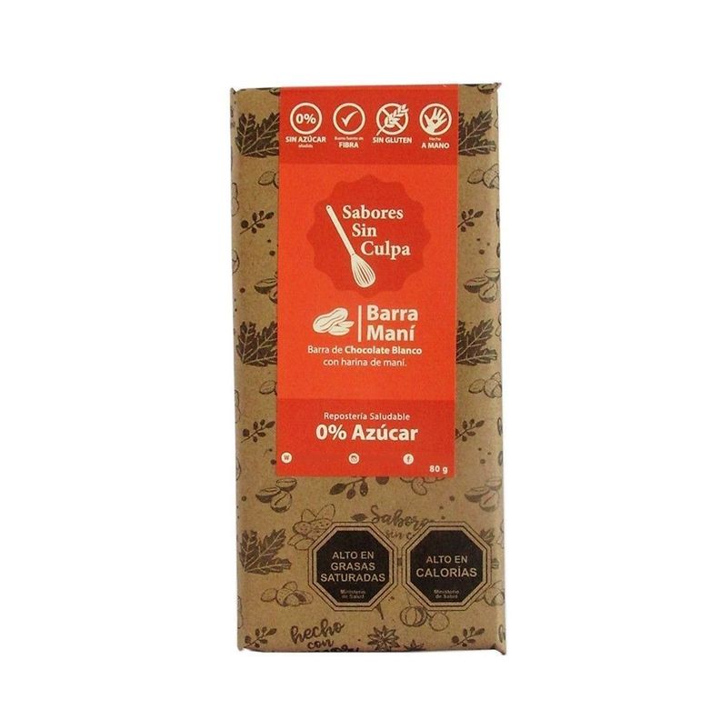 Chocolate Blanco-Maní Sin azúcar SABORES SIN CULPA-0