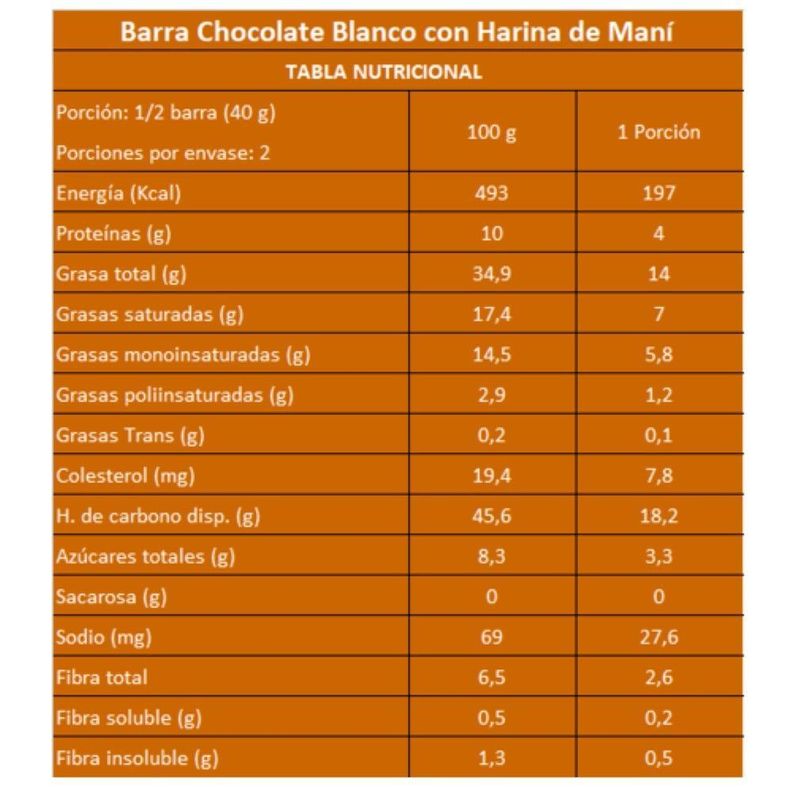 Chocolate Blanco-Maní Sin azúcar SABORES SIN CULPA-3