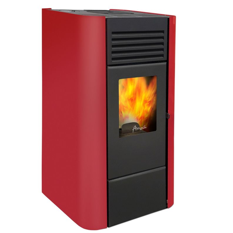 ESTUFA A PELLET MILANO ROJO AMESTI-0
