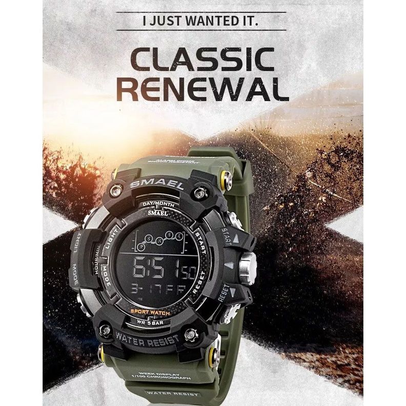 Reloj Hombre Deportivo Relojes Waterproof Verde Maxdescuentos