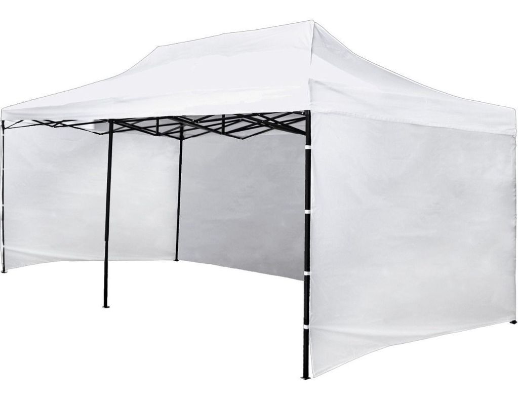 Toldo Plegable 3x6 Impermeable Araña Paredes Lateral Blanco-1