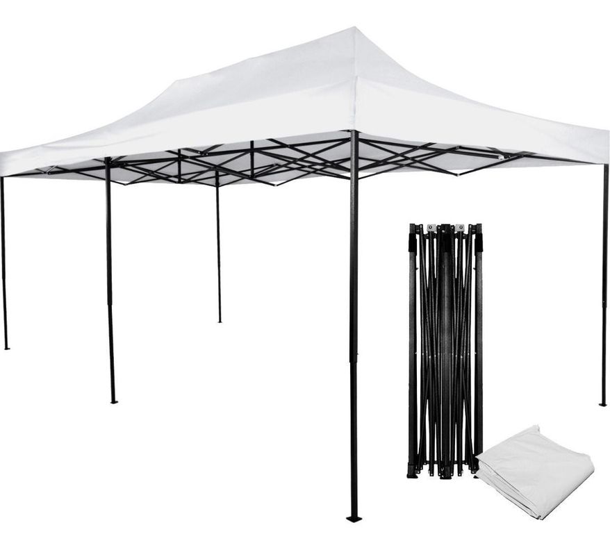 Toldo Plegable 3x6 Impermeable Araña Paredes Lateral Blanco-2