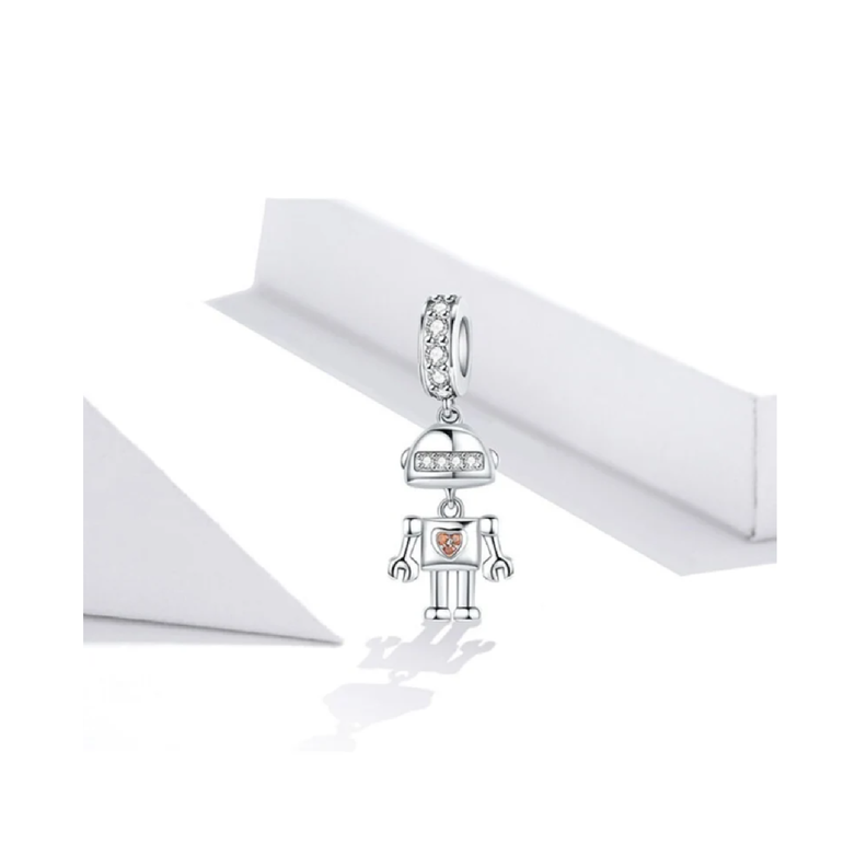 Charm Robot Circones en Plata Fina 925-3