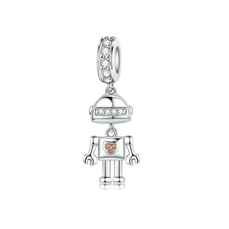 Charm Robot Circones en Plata Fina 925-0