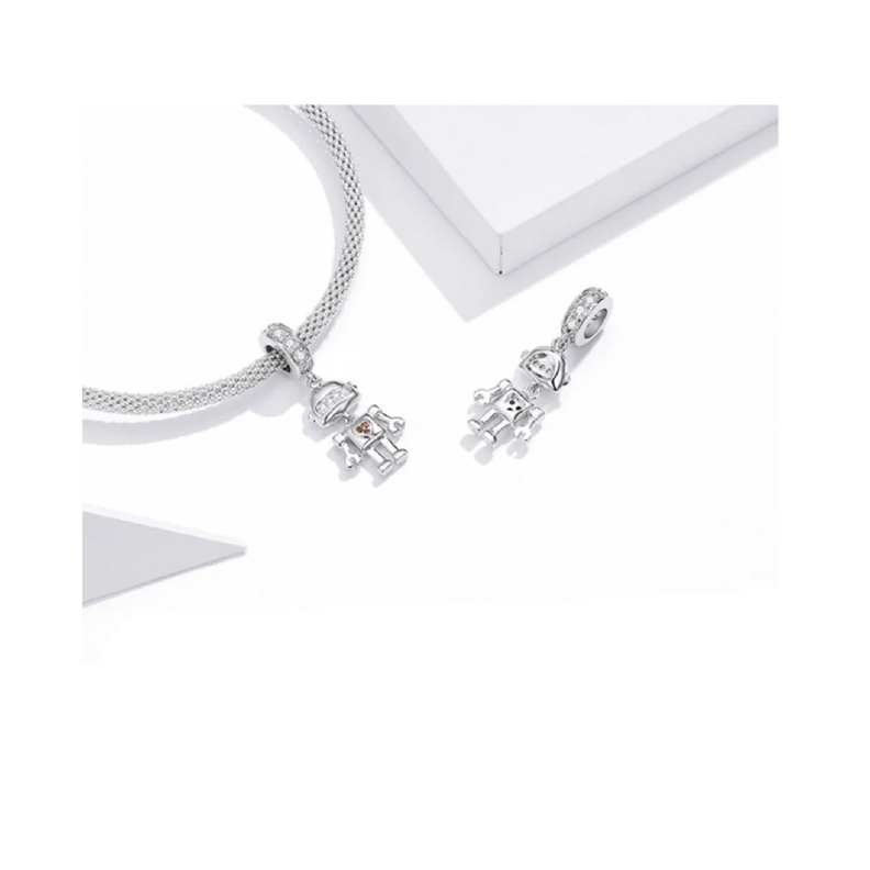Charm Robot Circones en Plata Fina 925-2