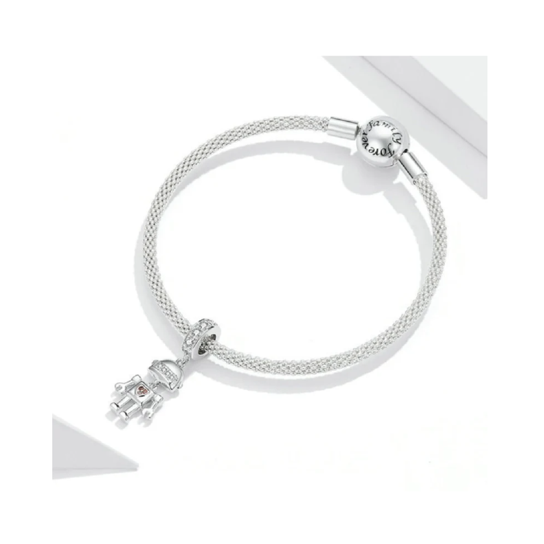 Charm Robot Circones en Plata Fina 925-1