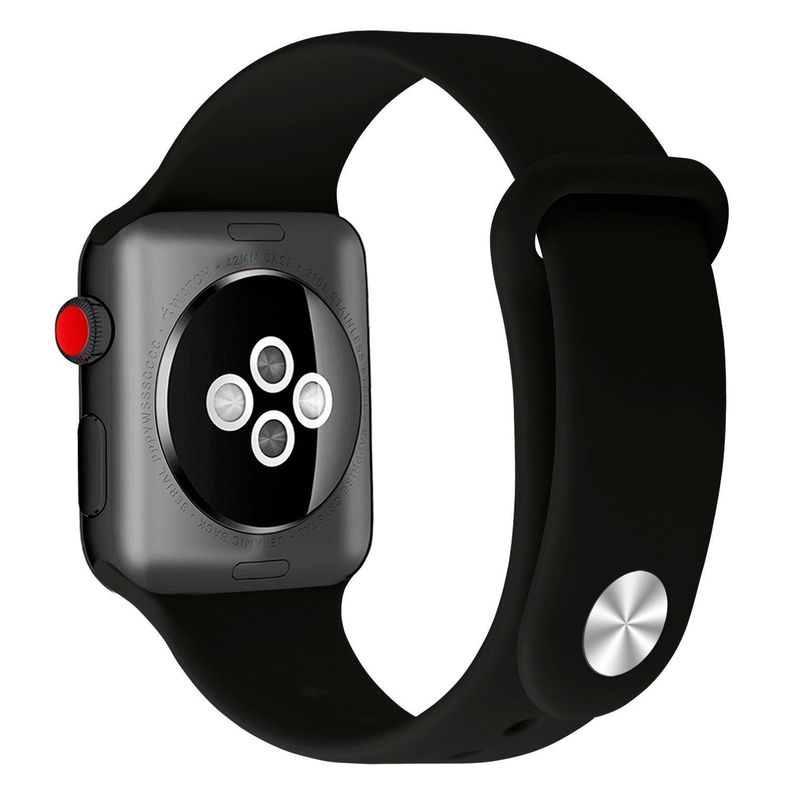 Correa Boton Compatible Iwatch Apple Watch Negro 38-40-41MM-0