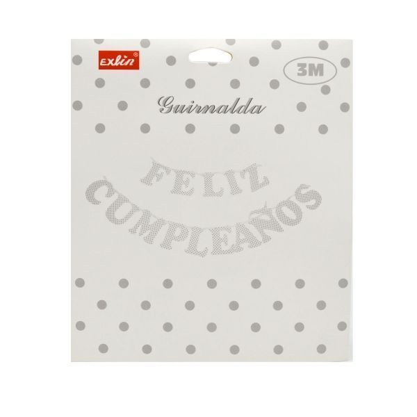 Guirnaldas - Puntos Plata Cumpleaños 15pcs - 3 Met-0