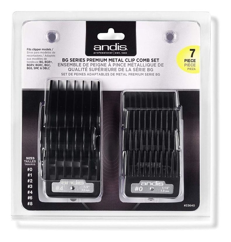 Kit 7 Peines D Alza Bg Serie Andis Para Maquina Cortar Pelo-2