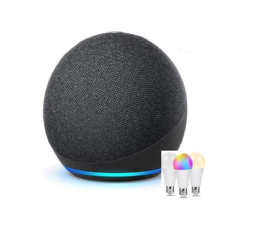 Pack Amazon Echo Dot 4th asistente virtual Alexa Negro  Ampolleta-0