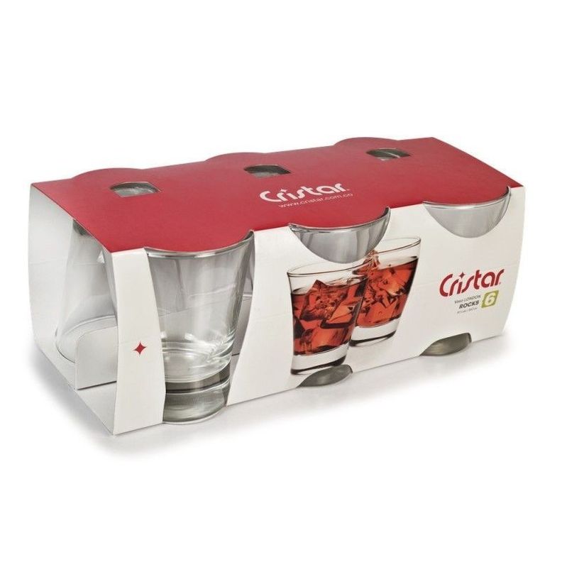 Set 6 Vasos Altos Vidrio Cristal 347cc London Rocks-1