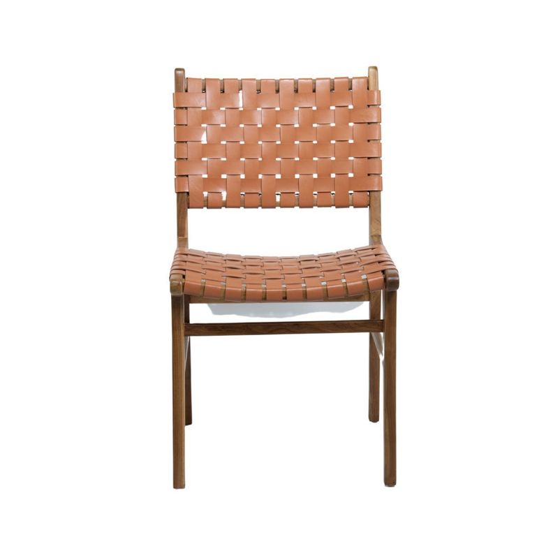Silla De Teca y Cuero Roxy-0