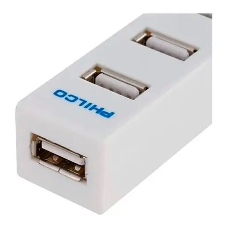 Mini Hub 2.0 4 Puertos Usb Blanco Philco - Malik-1