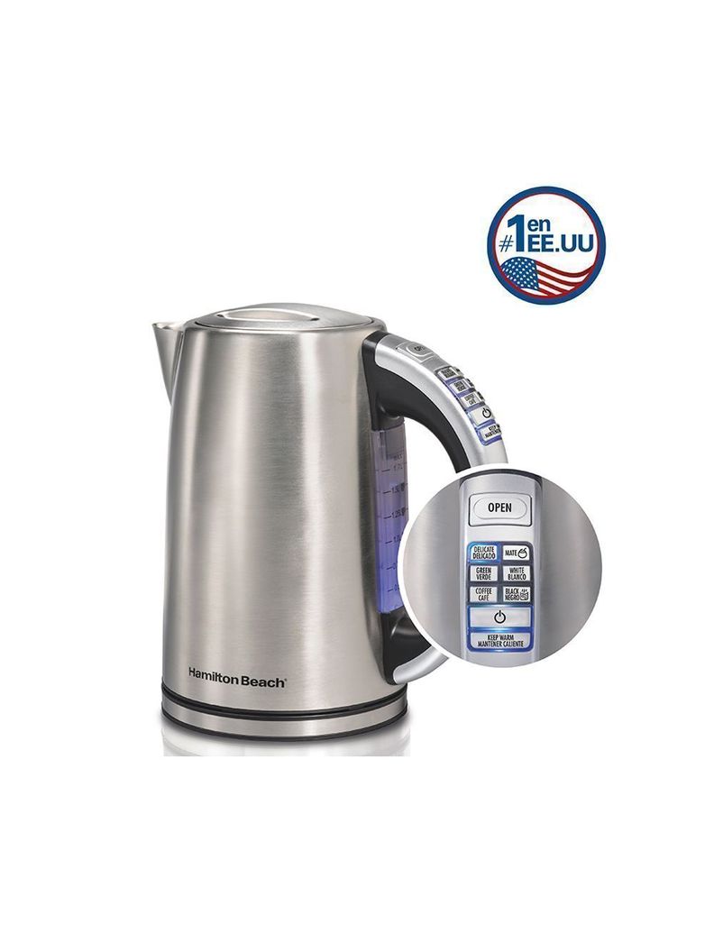 Hervidor Eléctrico Hamilton Beach Programable con Selector de T°