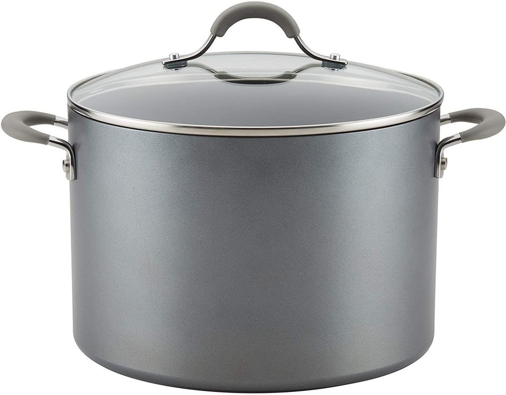 Olla 9,46 L Aluminio Anodizado Con Tapa Vidrio Circulon-0