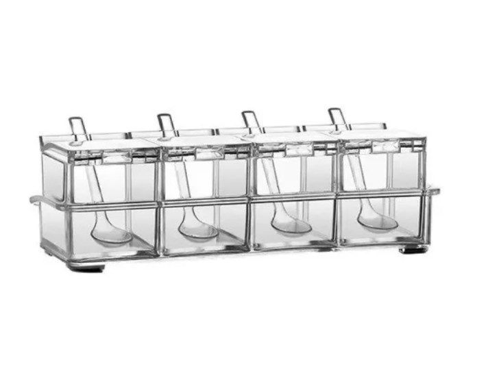 Set 4 Especieros Condimenteros Frascos Organizador Multiuso-0