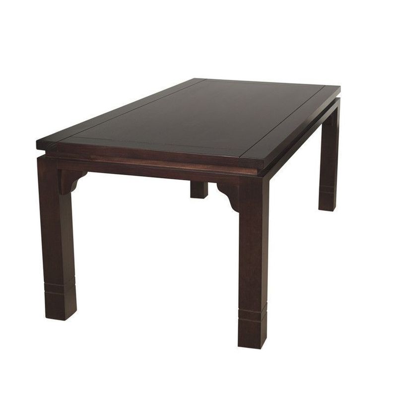 JUEGO DE COMEDOR LUCIANA RECTANGULAR 6 SILLAS MADERA COLOR CHOCOLATE TAPIZ BEIGE JASPEADO-1