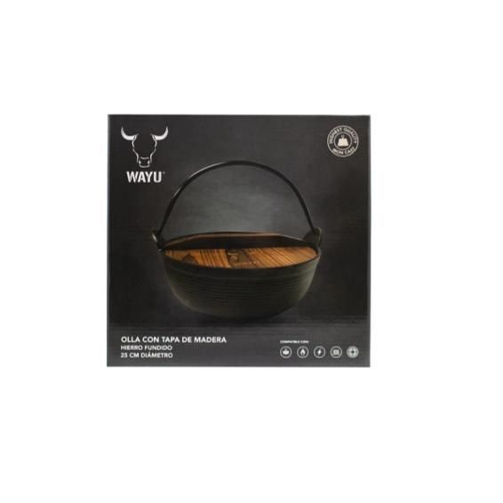 OLLA CON TAPA DE MADERA WAYU IRON CAST-1