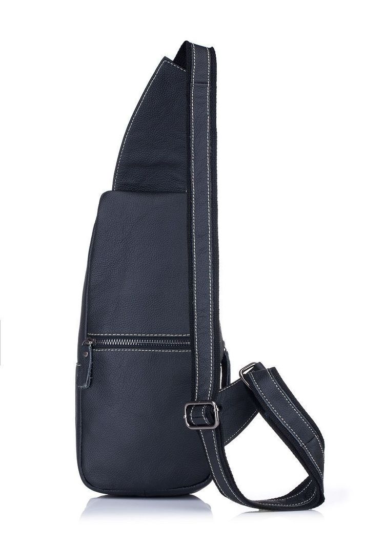 Bolso De Cuero Vintage Cross Body Banano Morral Bullcaptain Negro-1