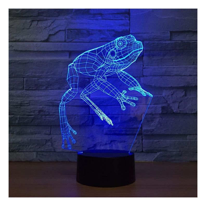 Lámpara Led 3d Rana Base Negra con App-1