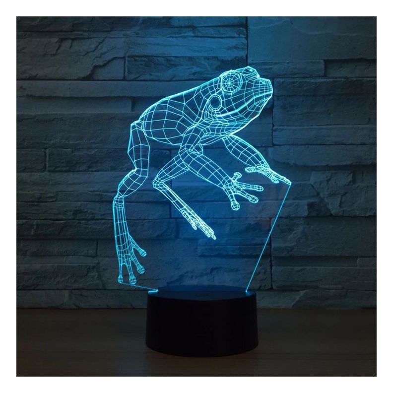 Lámpara Led 3d Rana Base Negra con App-0