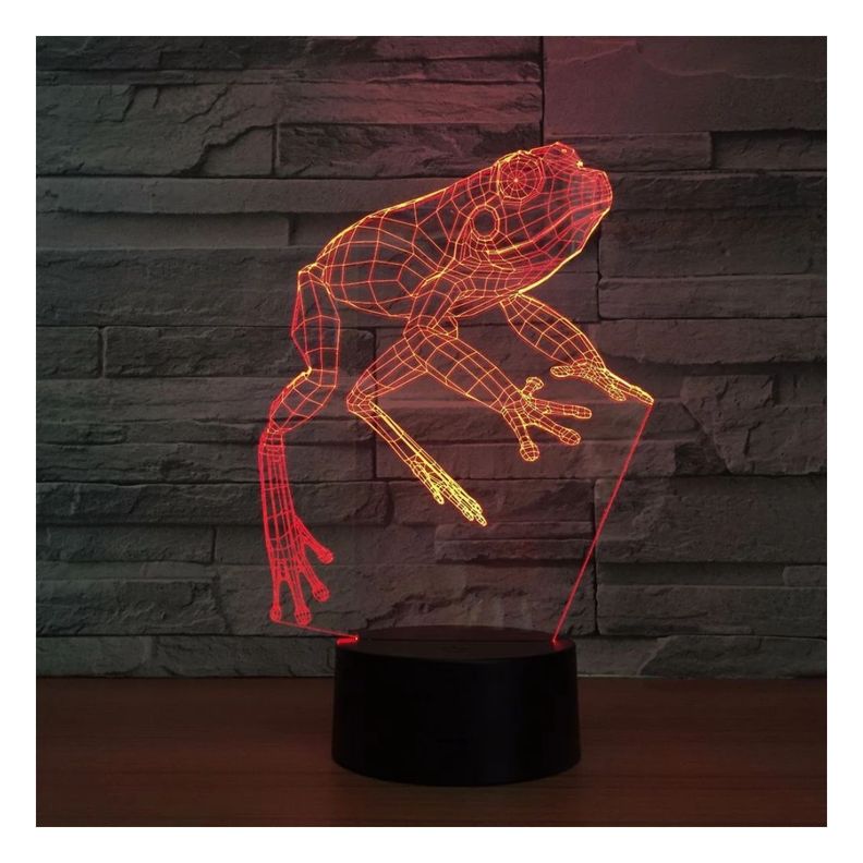 Lámpara Led 3d Rana Base Negra con App-2
