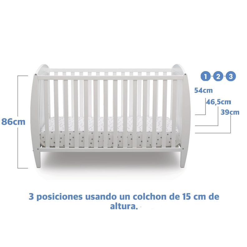 Cuna de madera 4 en 1 taylor Blanca-4