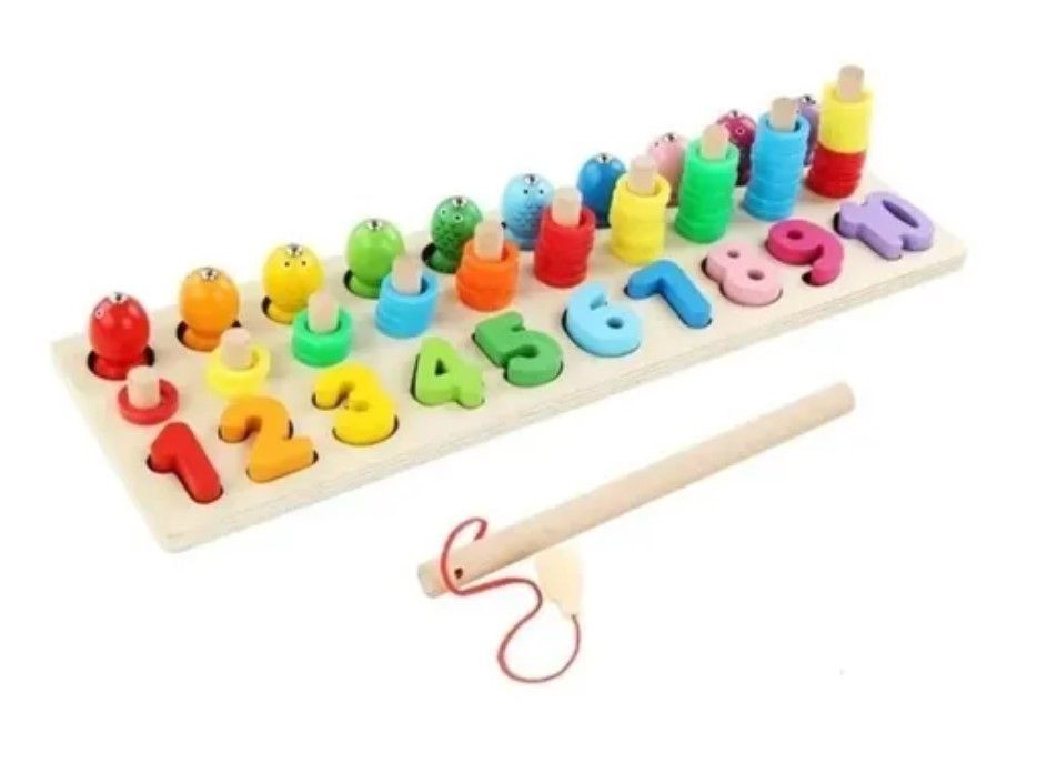 Puzzle Madera Matematico de Pesca con Iman-1