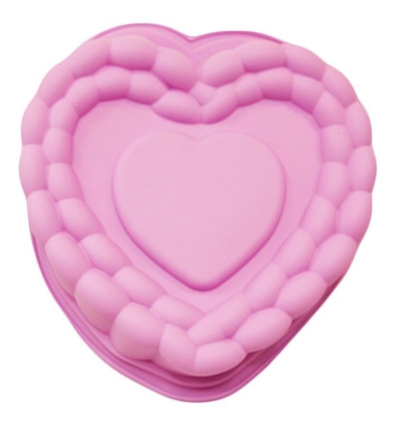 Molde De Silicona Cupcakes Forma Corazon Grande-0