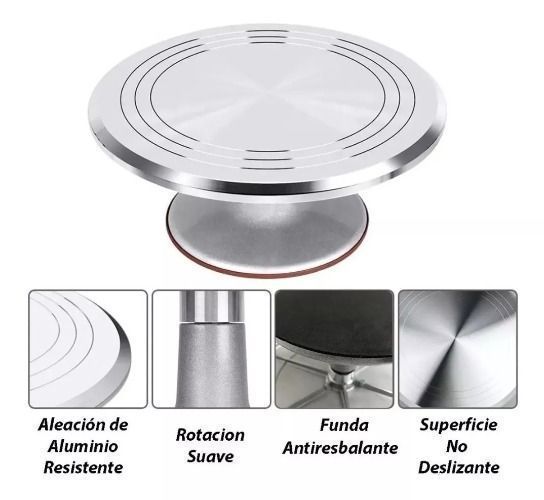Bailarina Para Tortas Base Giratoria Full Metal Reposteria-1