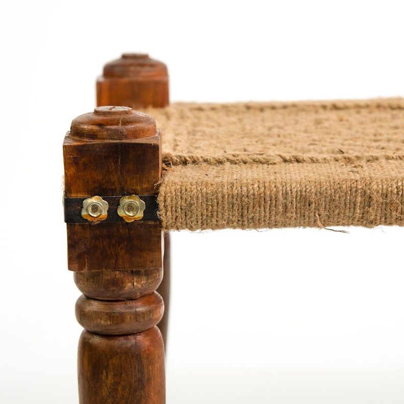 Banca De Yute Y Patas De Madera De Mango 100 CM-1