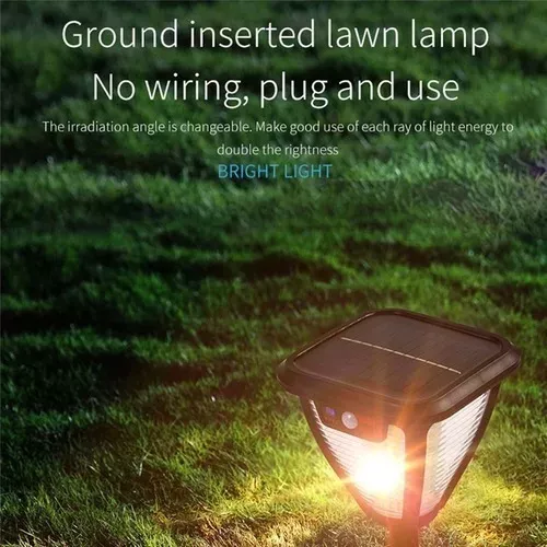 Luz Lampara Solar Foco Led Estaca Y Pared Control -3