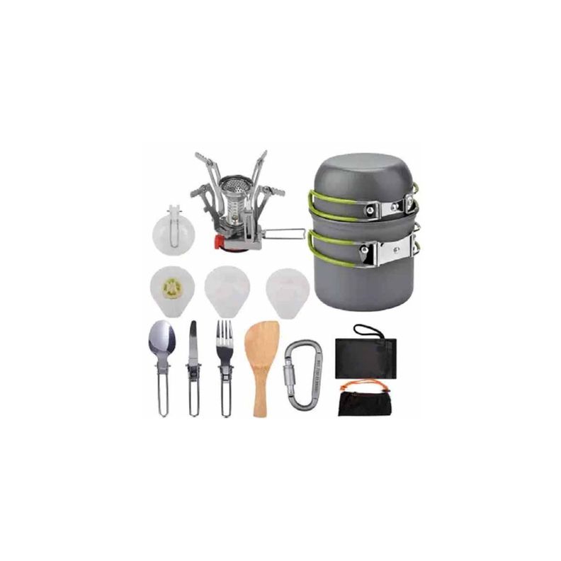 Set Ollas Para Camping De 11 Piezas Con Cocinilla - PuntoStore-1