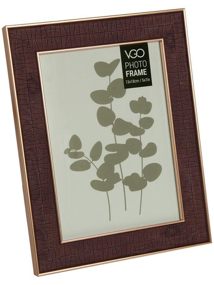 Marco plastico combinado Marron 10x15 cm Cafe