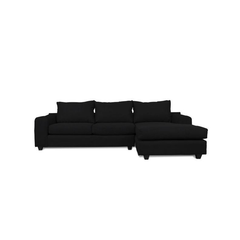 Seccional Kandra Chenille Tipo Lino Negro