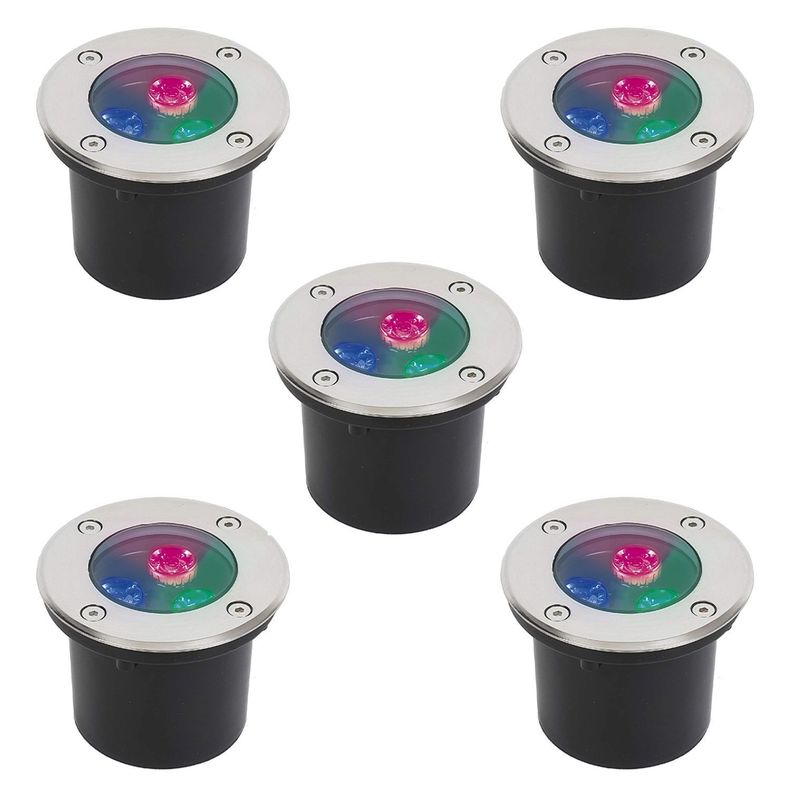 Pack 5 Foco LED Piso 3W 220V RGB-0