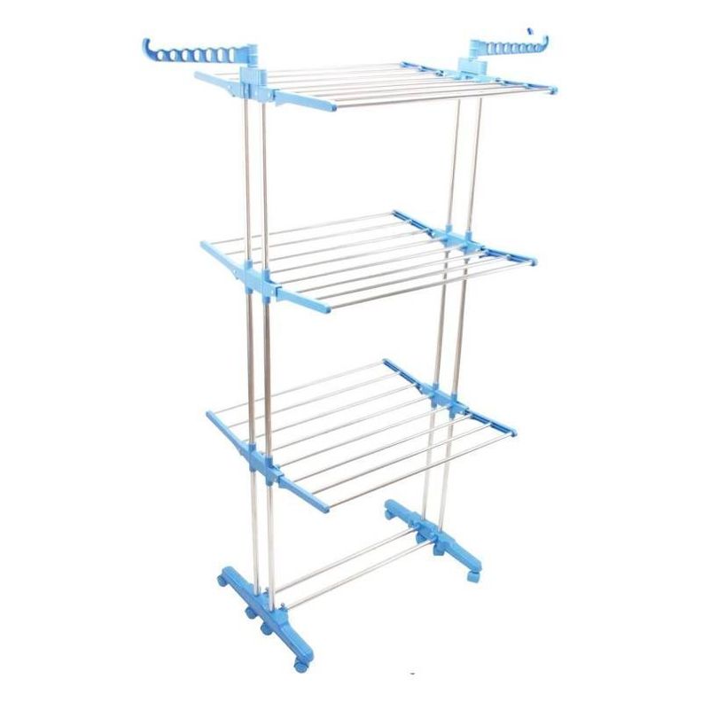 TENDEDERO ORGANIZADOR COLGADOR DE ROPA PLEGABLE DE 3 NIVELES-0